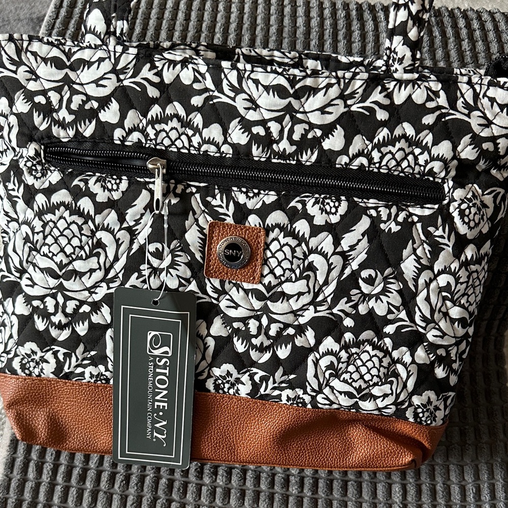 Stone Mountain Black and Brown Floral Women's Bag